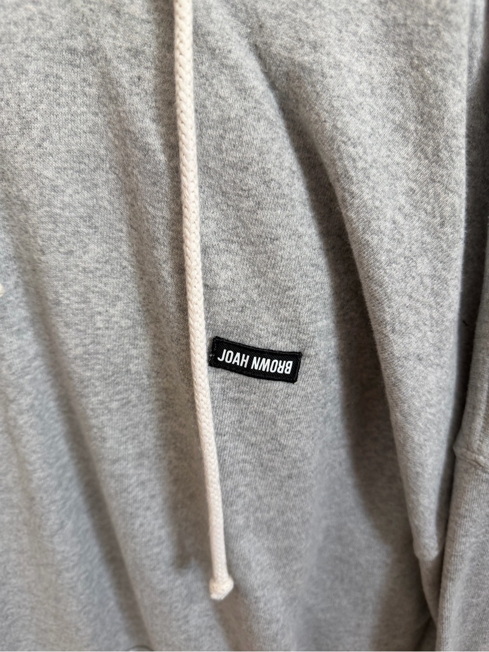 Joah Brown Gray Oversized Hooded Pullover Sweatshirt - Picture 3 of 4